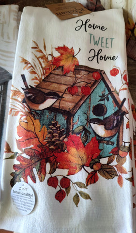 Fall Birdhouse Home Sweet Home Premium Kitchen Towel