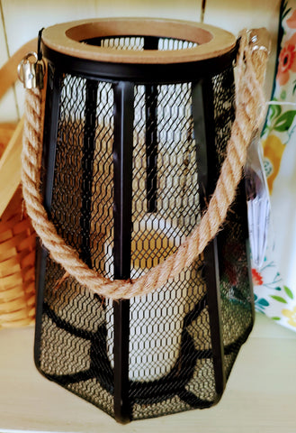 Large Metal Langern with LED candle