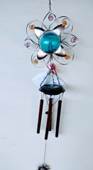 Solar Blue Ball Wind Chime - 18
